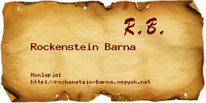 Rockenstein Barna névjegykártya